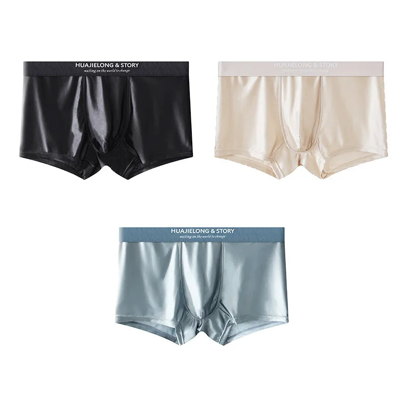 Men's Breathable Thin Satin Silk Boxers