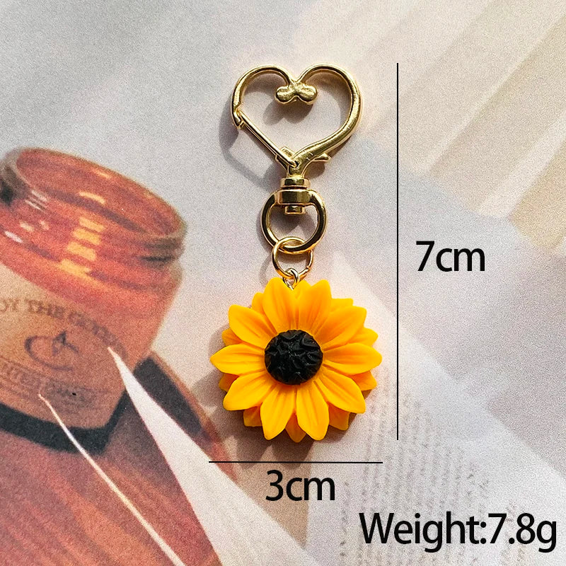 Creative Sunflower Love Heart Keychains