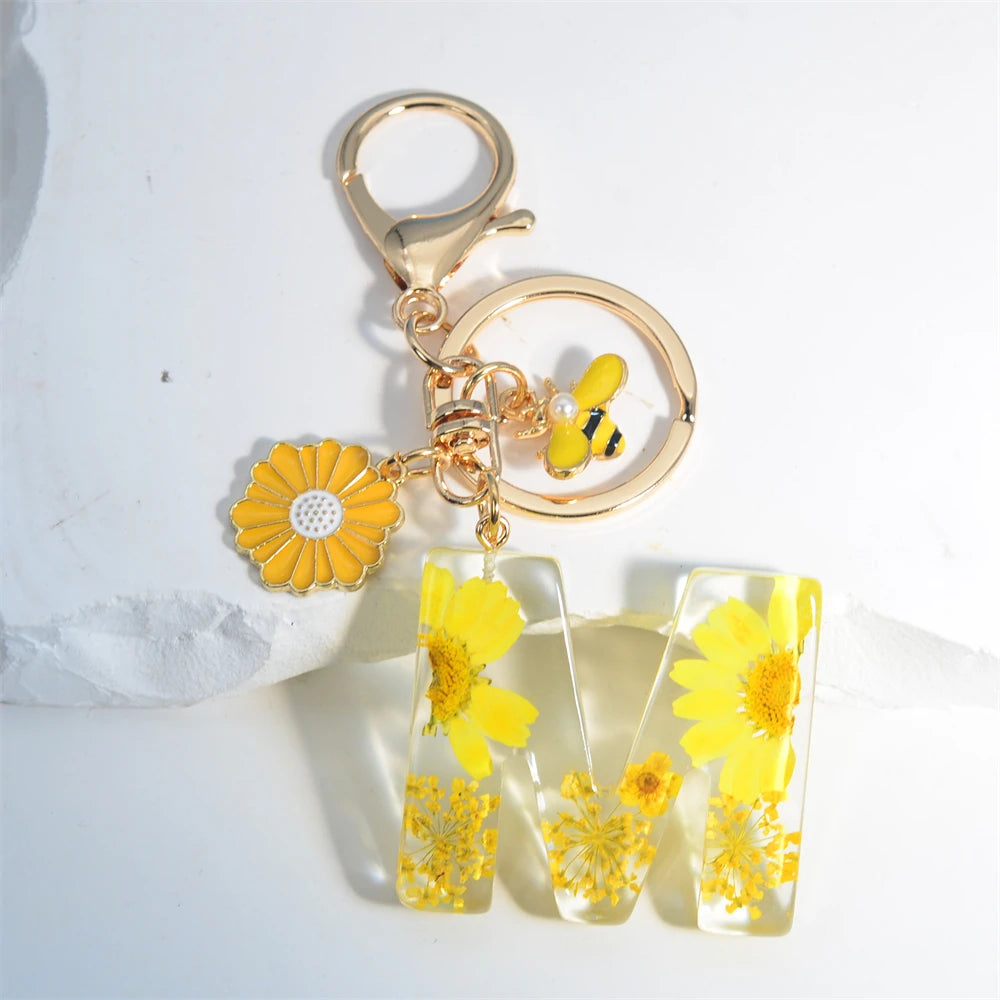 Cute Artificial Pearl Bee Pendant Keychain