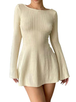 Load image into Gallery viewer, Women Flared Sleeves Mini A-Line Dress
