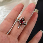 Load image into Gallery viewer, Women Irregular Red Crystal Glass Heart Aesthetic Rings
