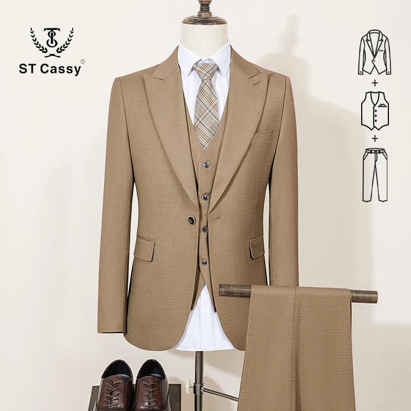 Men's Green Slim Fit Formal Business Suit
