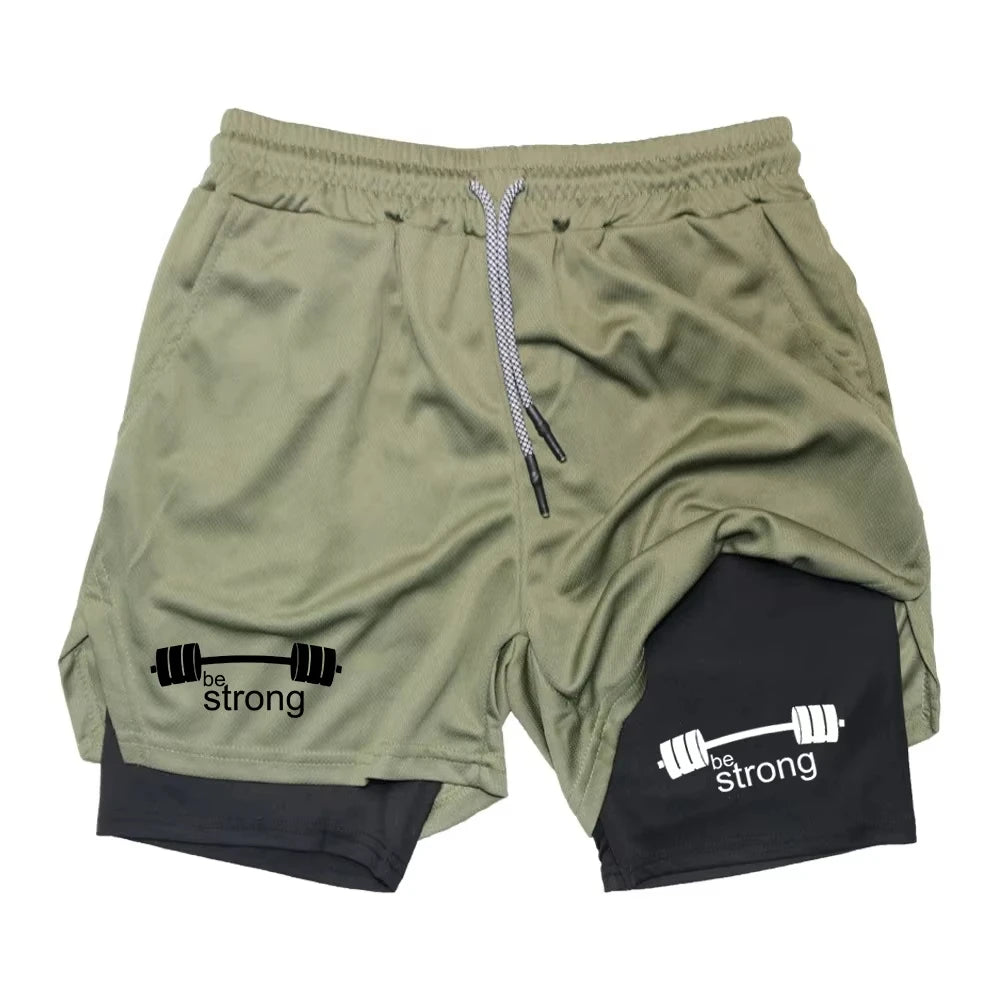 Men's 2-in-1 Fitness Exercise Quick-Drying Shorts