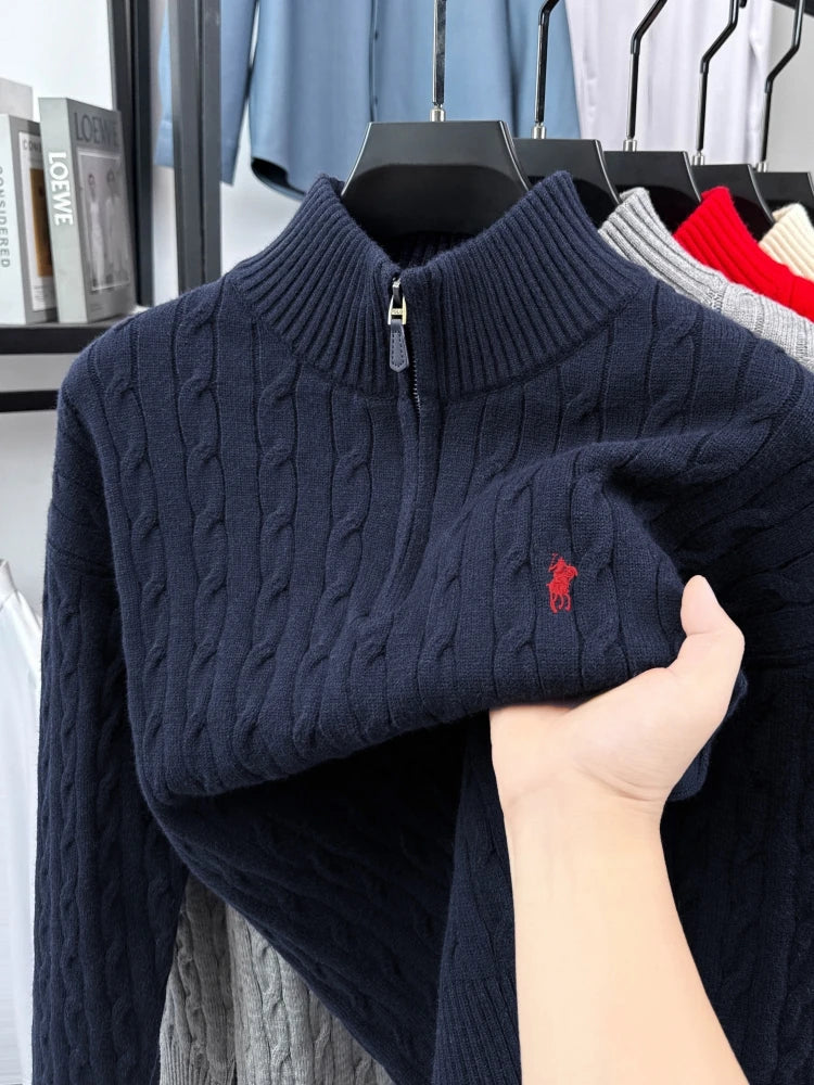 Men's Stand Up Collar Sweater