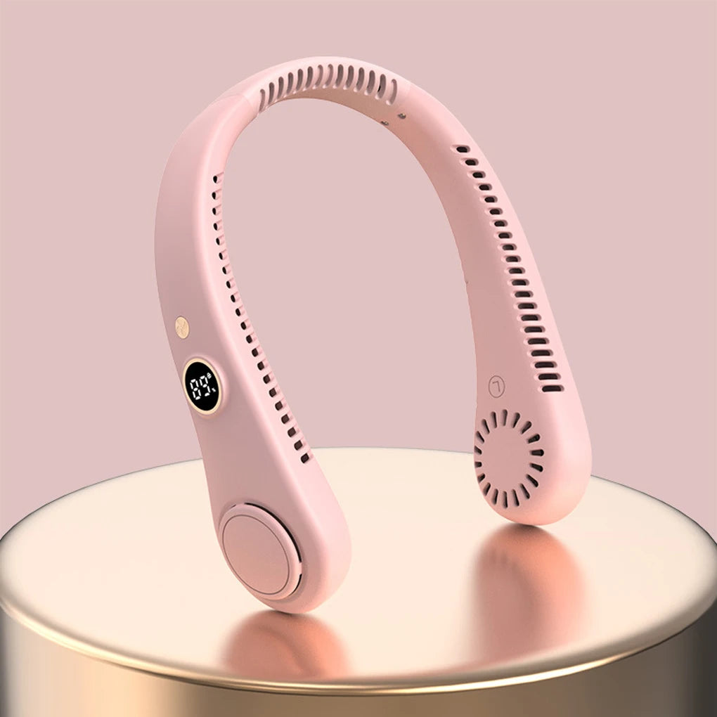 LED Digital Display USB Wearable Fan