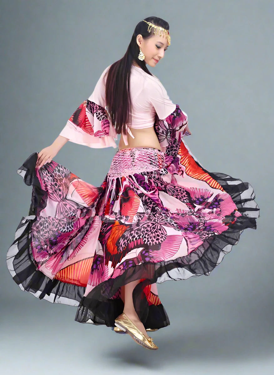 Floral Print Skirt for Belly Dancing