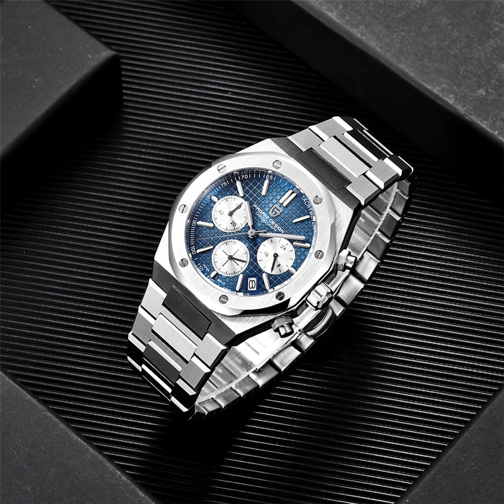 Men's Quartz Sapphire Stainless Steel Watch