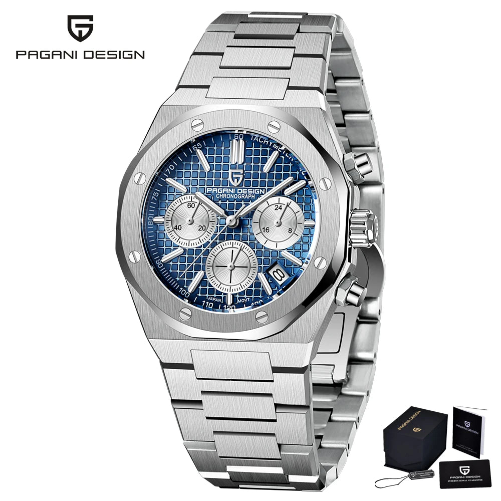 Men's Quartz Sapphire Stainless Steel Watch