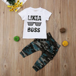 Load image into Gallery viewer, Baby Boy Cute Short Sleeve T-Shirt Pants Set
