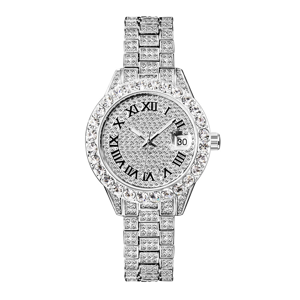 Women Pink Small Face Icy Look Watch