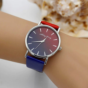New Ladies Casual Gradient Ramp Clock 2 Color Watchstrap Luxury Women Watches Female Quartz Wristwatches Feminino Zegarek Damski