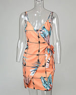 Load image into Gallery viewer, Women&#39;s Tropical V-Neck Wrap Dress
