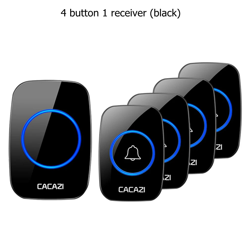 CACAZI Wireless Waterproof Doorbell 300m Range
