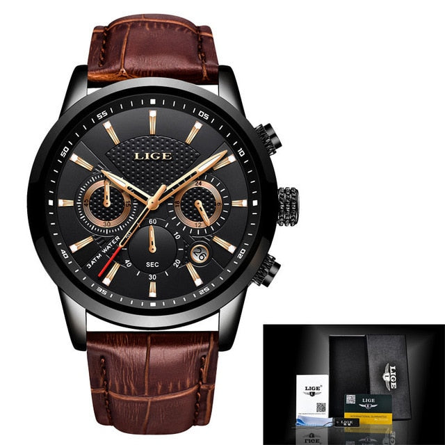 Man Leather Quartz Watch