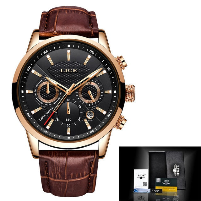 Man Leather Quartz Watch