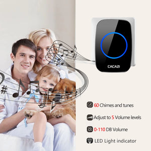 CACAZI Wireless Waterproof Doorbell 300m Range