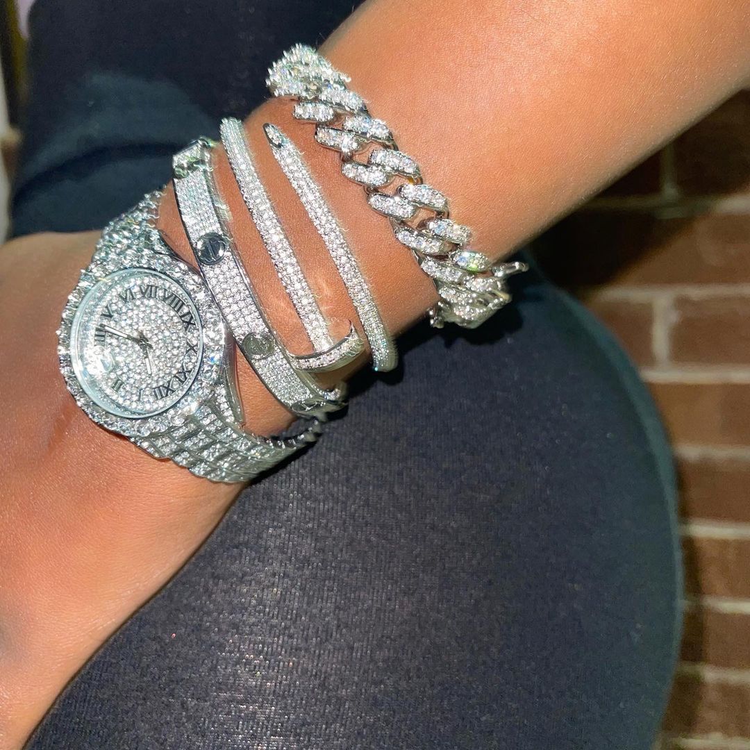 Women Pink Small Face Icy Look Watch