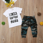 Load image into Gallery viewer, Baby Boy Cute Short Sleeve T-Shirt Pants Set

