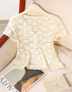 Load image into Gallery viewer, Lace Short Sleeved Beach Top For Women
