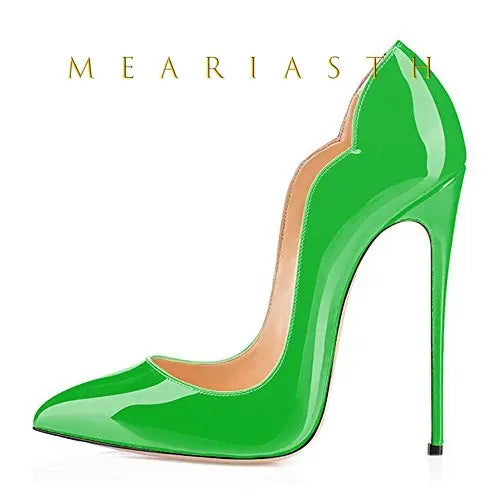 Women's 12cm High Heels Patent Leather Shoes.