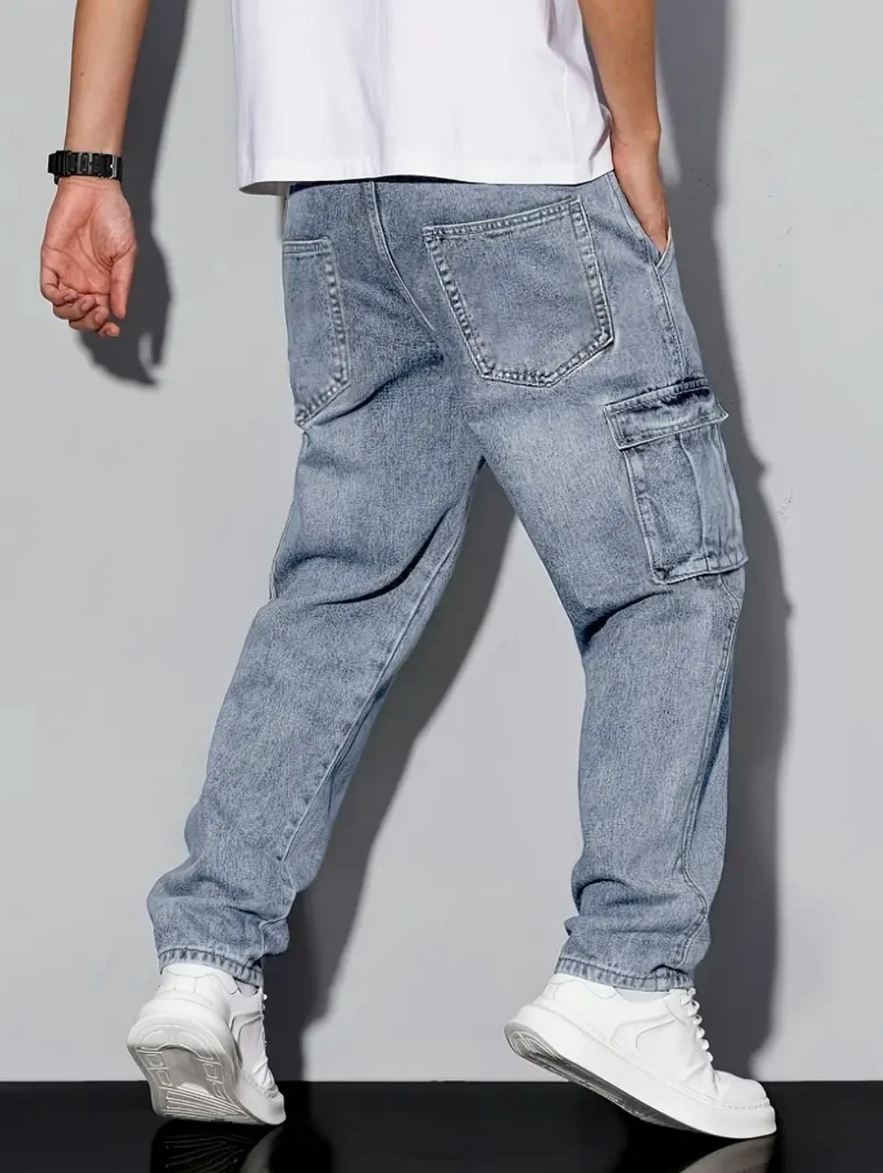Men’s American Retro Casual Cargo Jeans