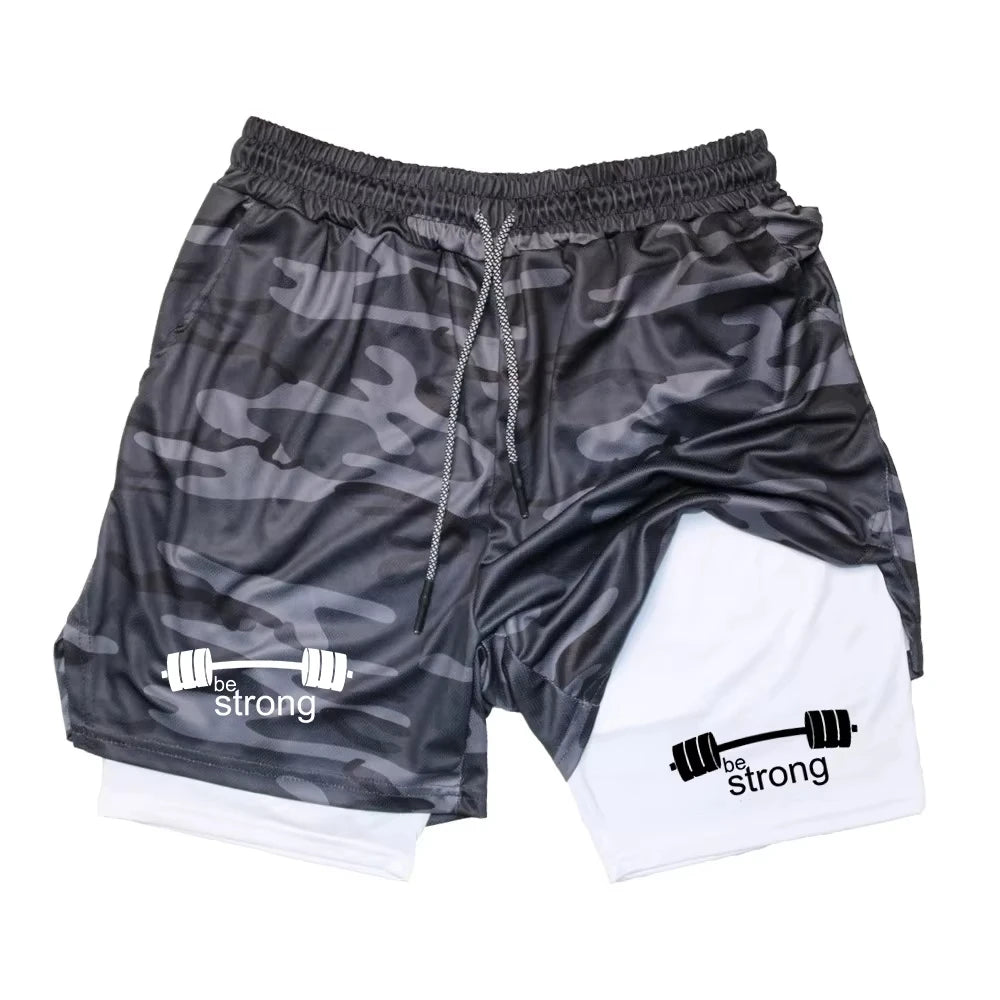 Men's 2-in-1 Fitness Exercise Quick-Drying Shorts