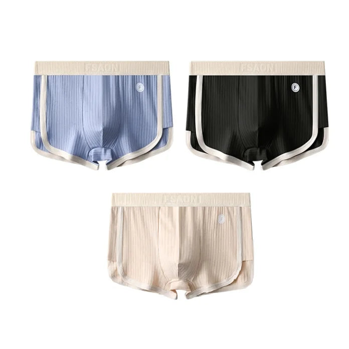 Men's 100% Cotton Solid Striped Boxers