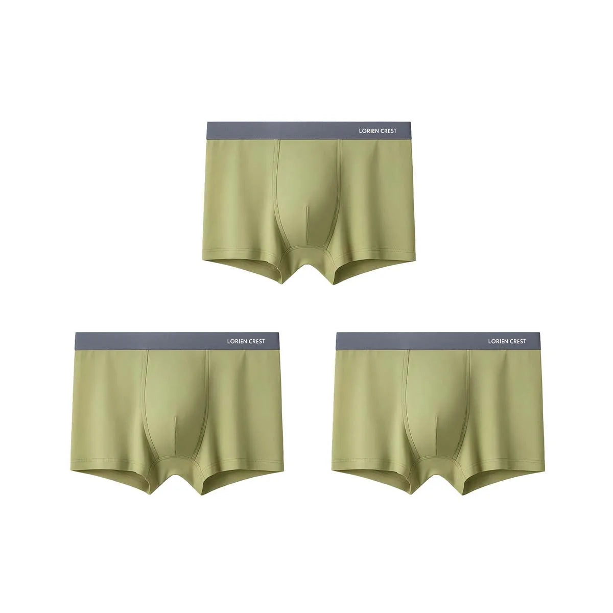 3-piece set of men's breathable, thin satin silk boxers