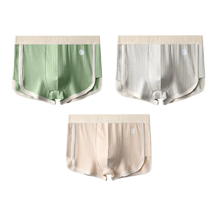 Men's 100% Cotton Solid Striped Boxers