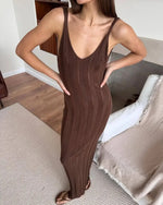 Load image into Gallery viewer, Trendix Knitted Elegant Long Backless Dress
