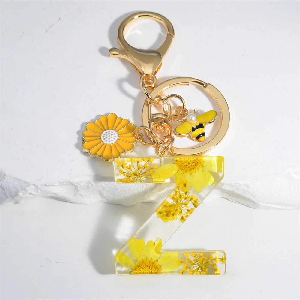 Cute Artificial Pearl Bee Pendant Keychain