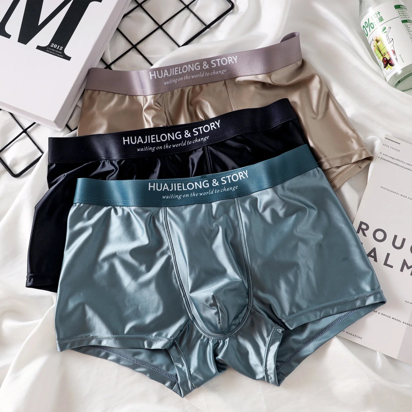 Men's Breathable Thin Satin Silk Boxers