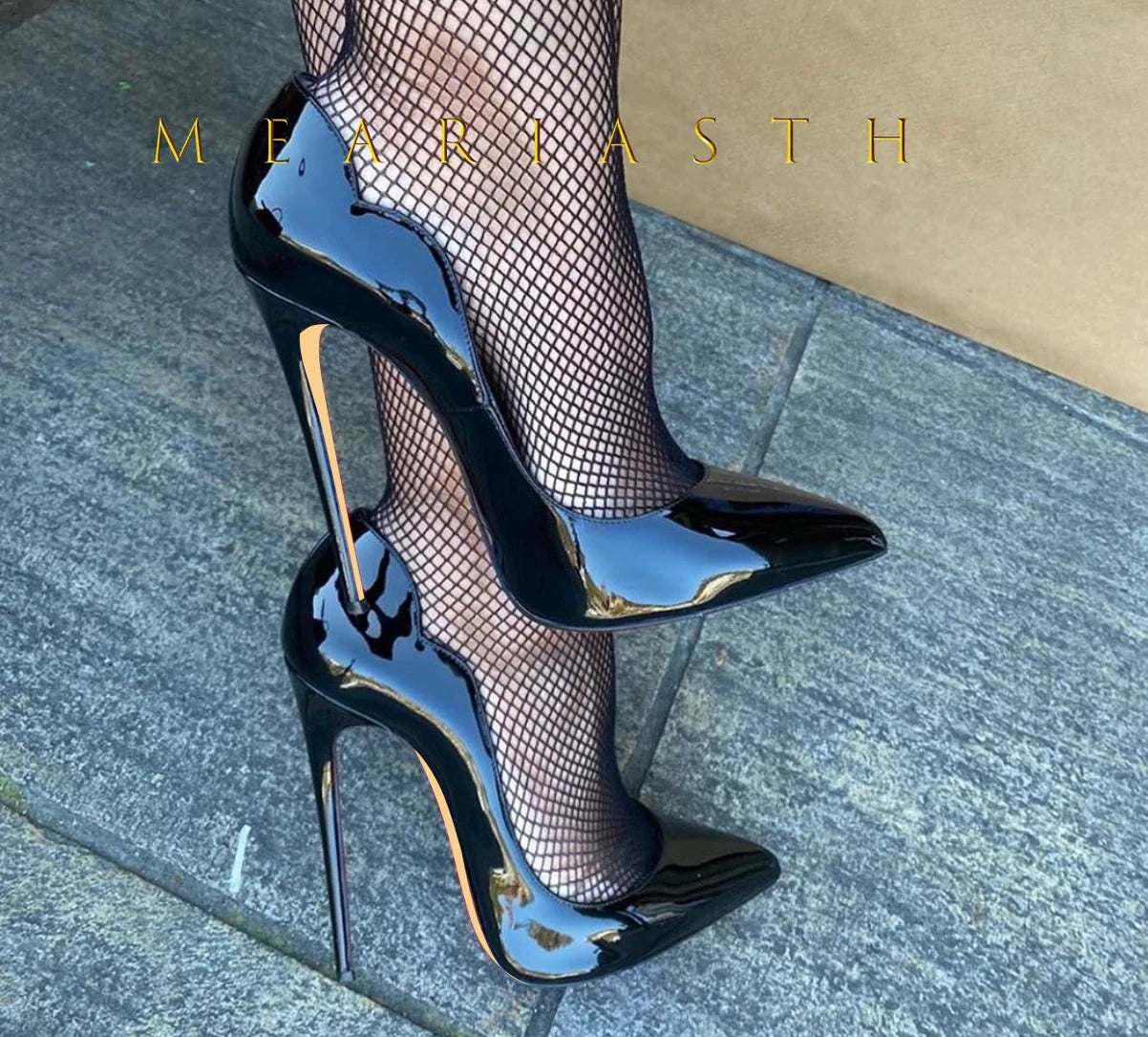 Women's 12cm High Heels Patent Leather Shoes.