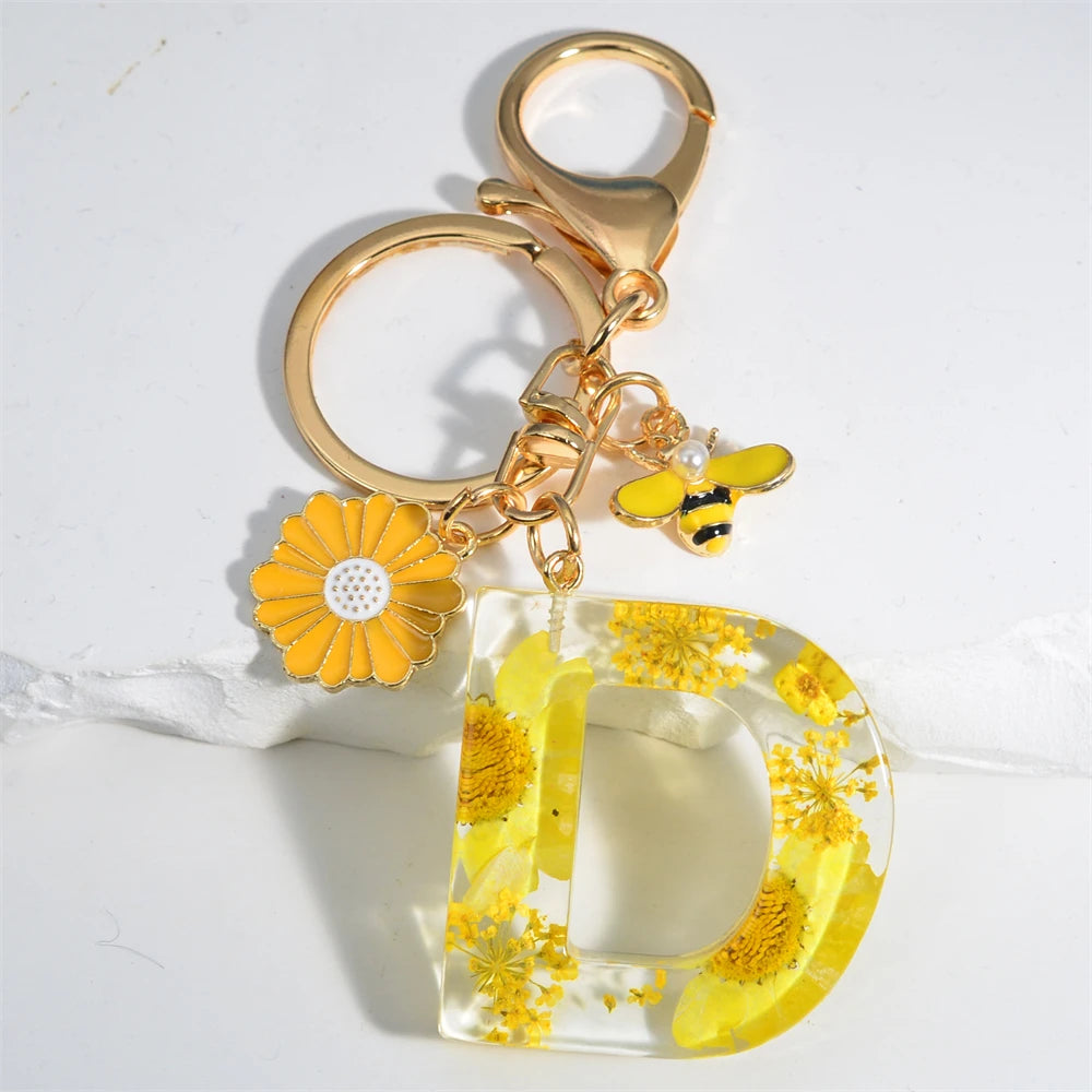 Cute Artificial Pearl Bee Pendant Keychain