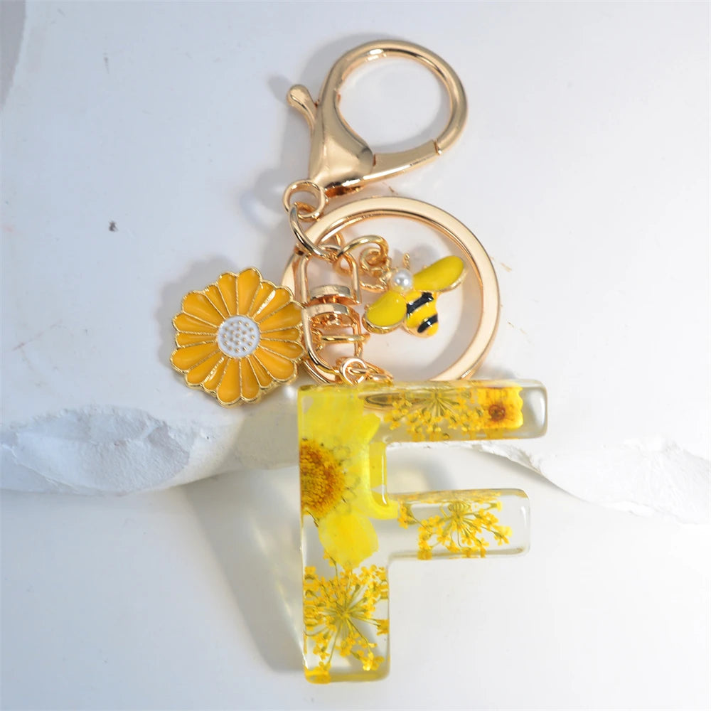 Cute Artificial Pearl Bee Pendant Keychain