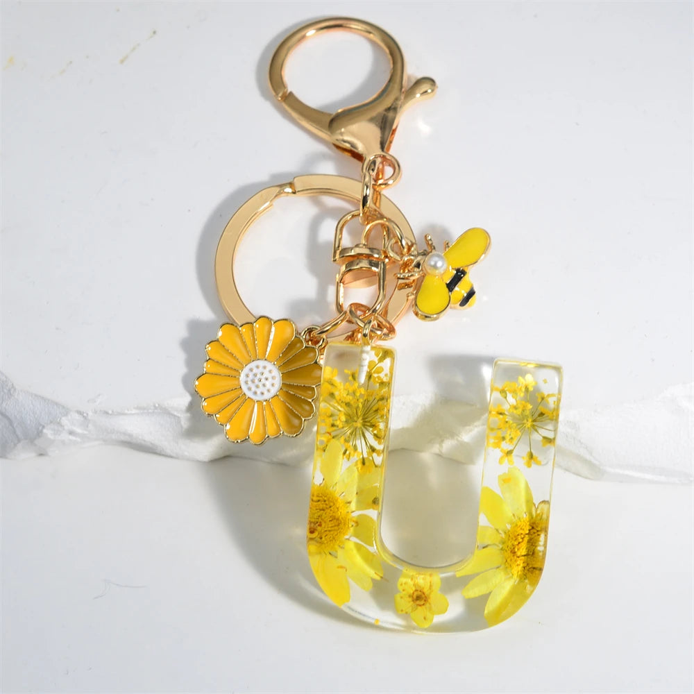 Cute Artificial Pearl Bee Pendant Keychain