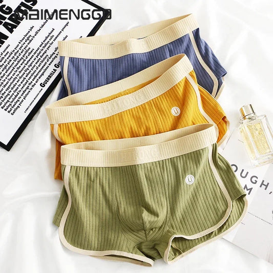 Men's 100% Cotton Solid Striped Boxers