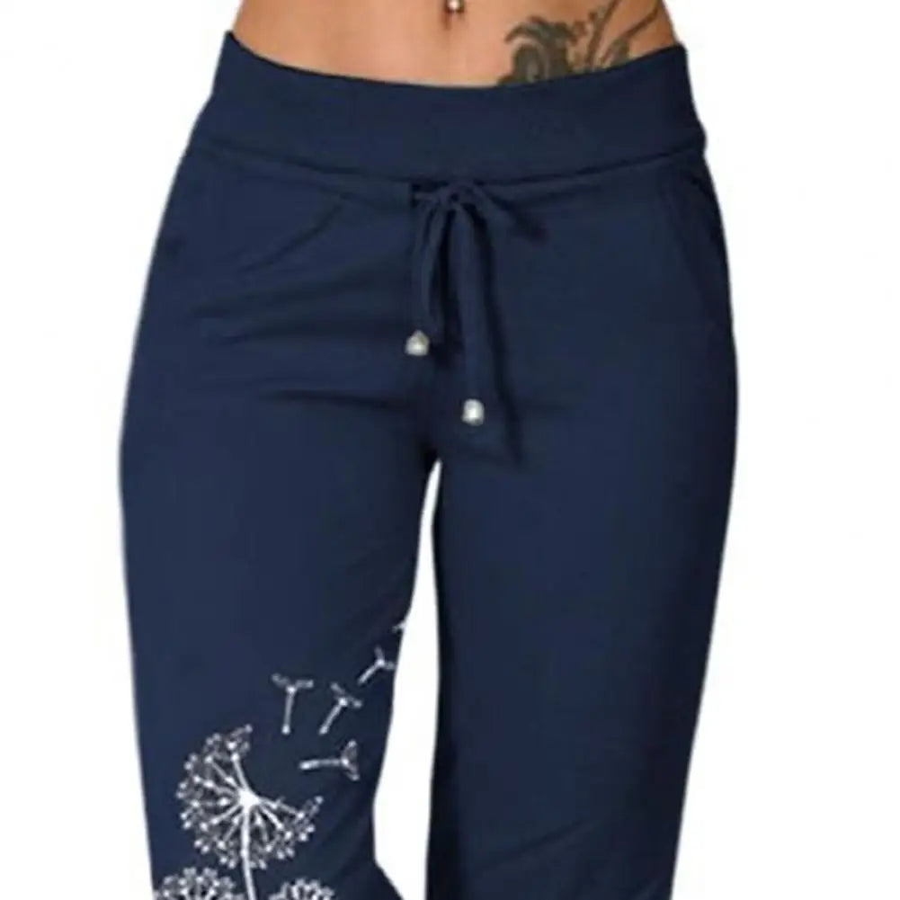 Women Cropped High Waist Pants