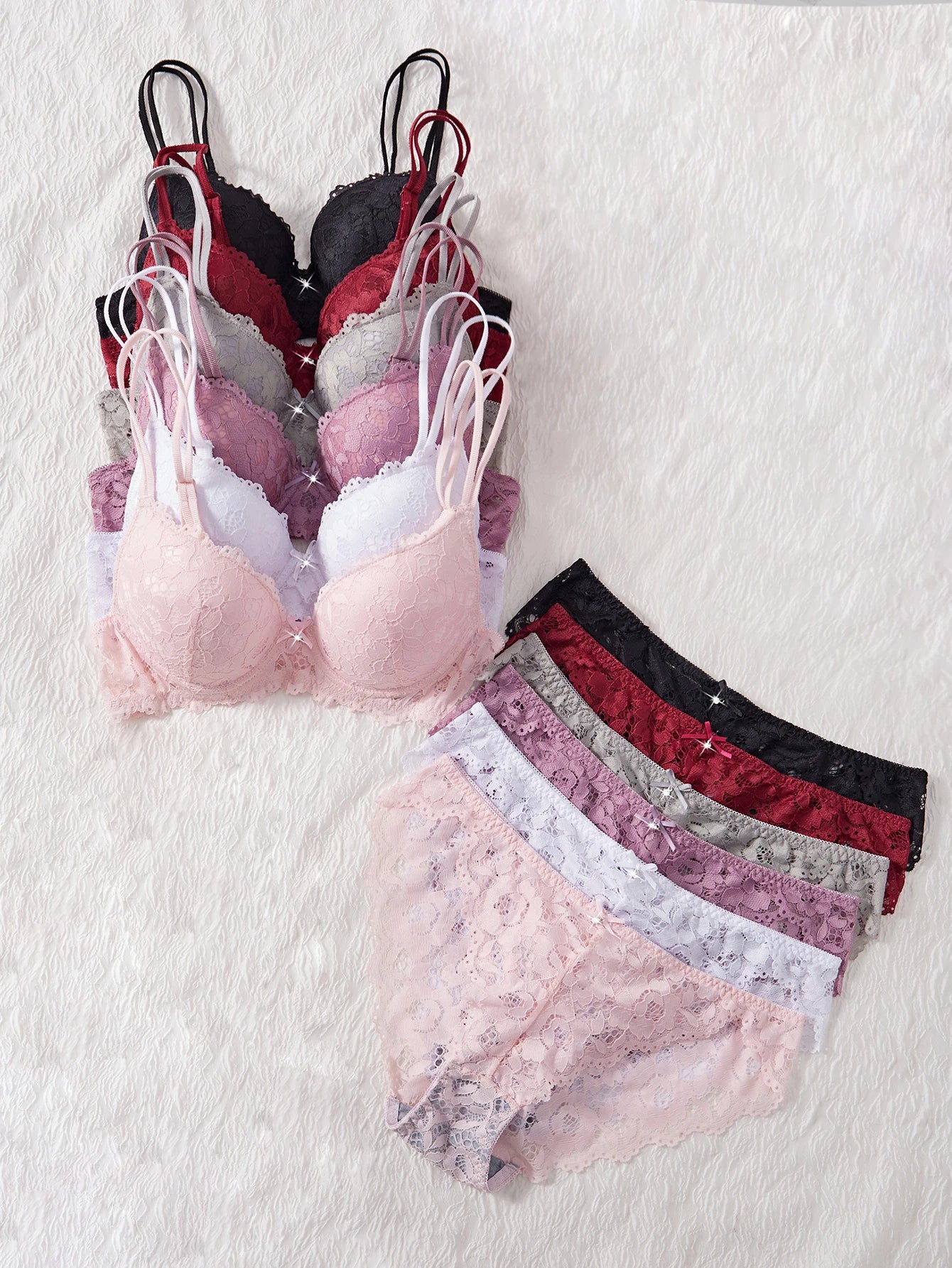 Women's 6-Piece Lace Underwear Set.