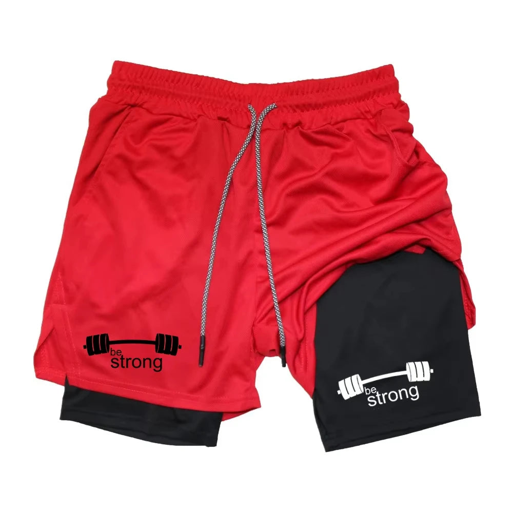 Men's 2-in-1 Fitness Exercise Quick-Drying Shorts