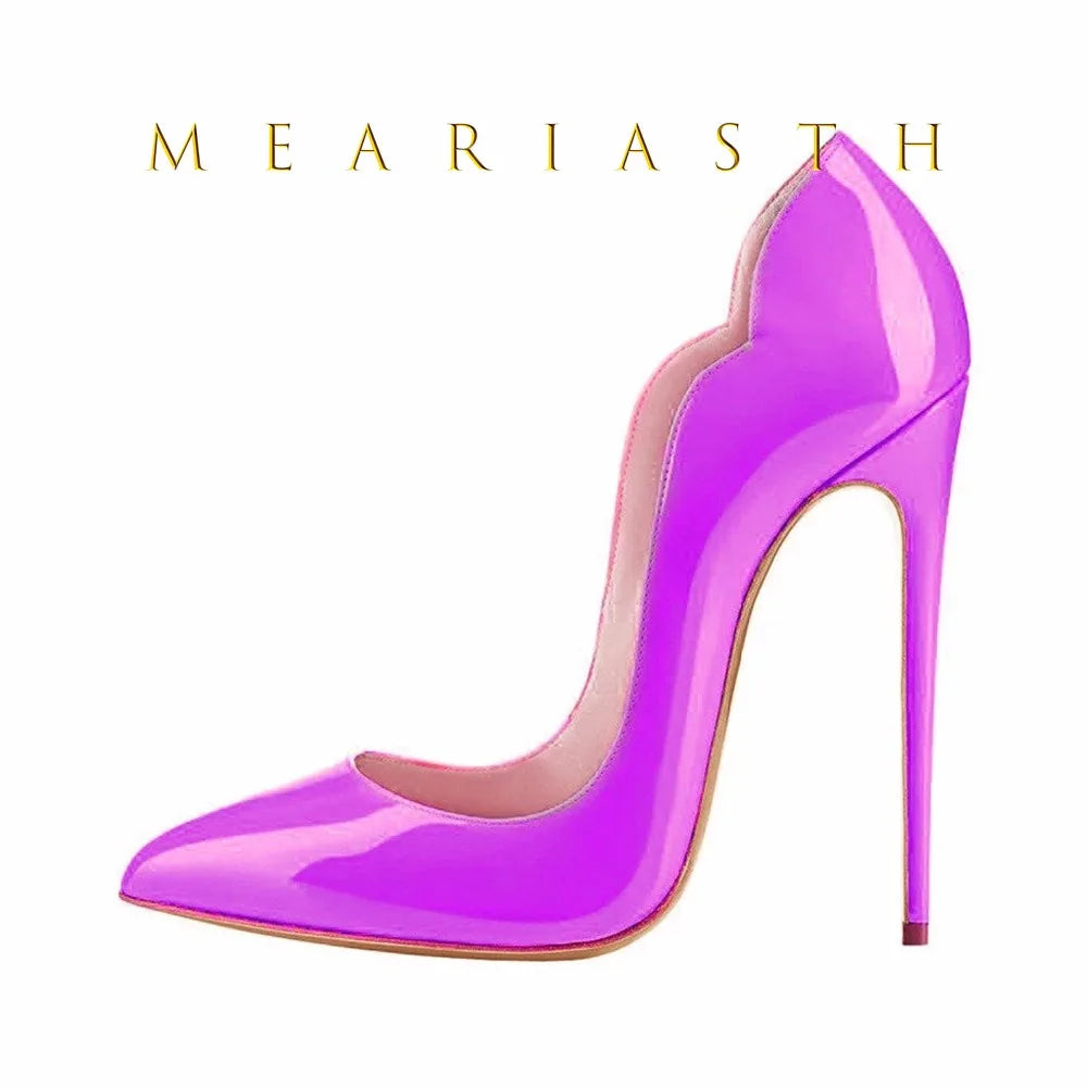 Women's 12cm High Heels Patent Leather Shoes.