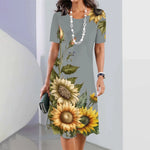 Load image into Gallery viewer, Women&#39;s Sunflower Fashion Dress
