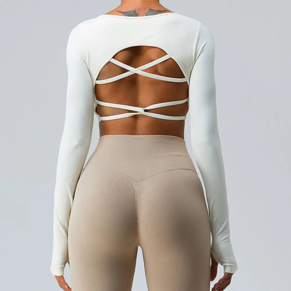 Women's Backless Gym Crop Top