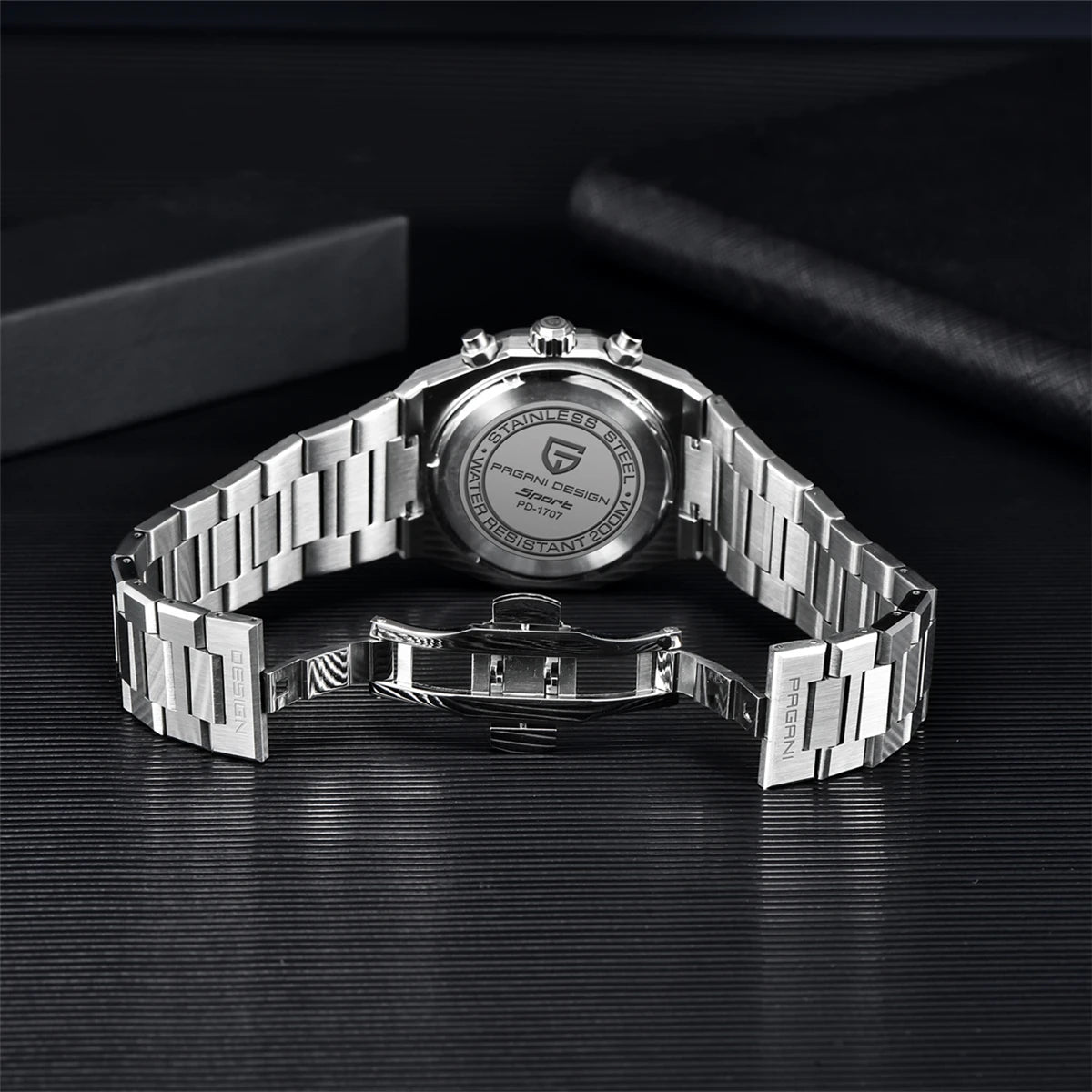 Mens Quartz Sapphire Stainless Steel Watch