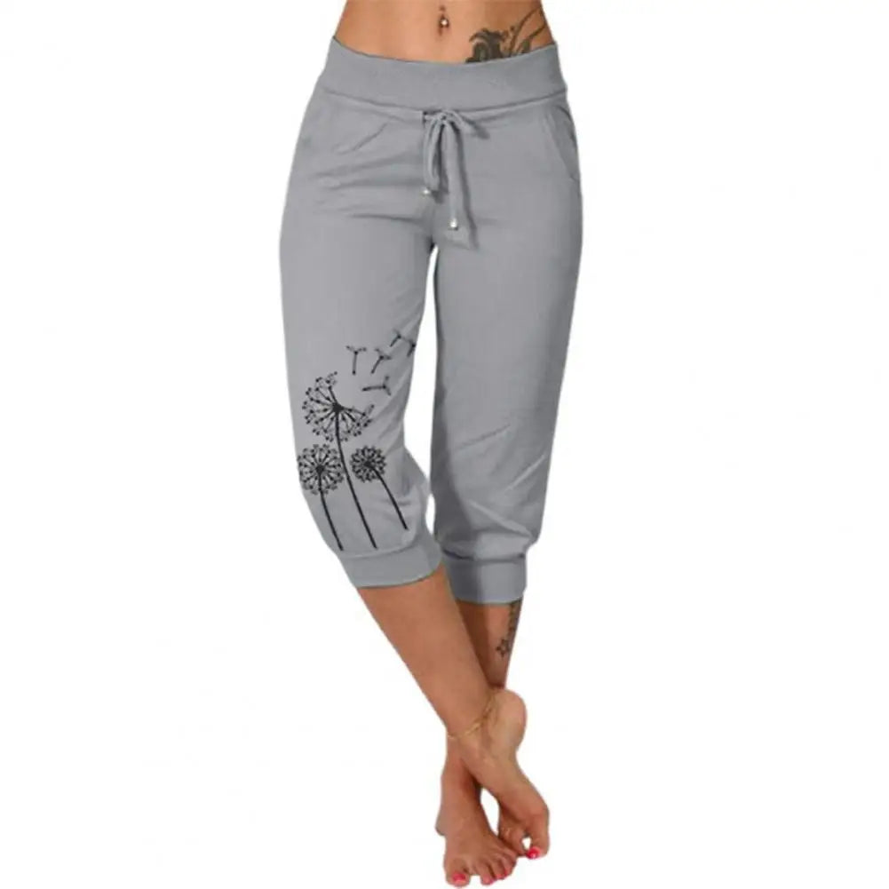 Women Cropped High Waist Pants
