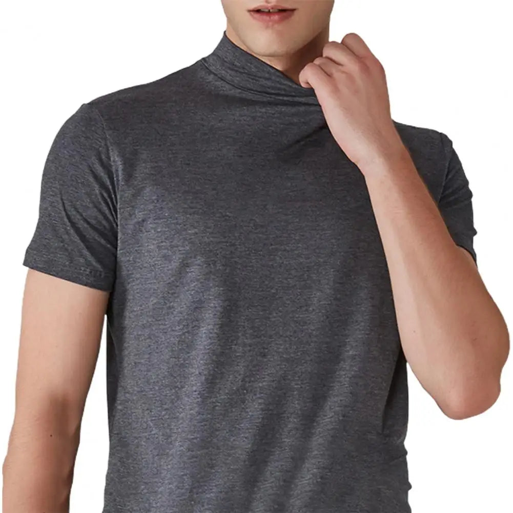 Men's Half High Collar Slim Fit T-shirt