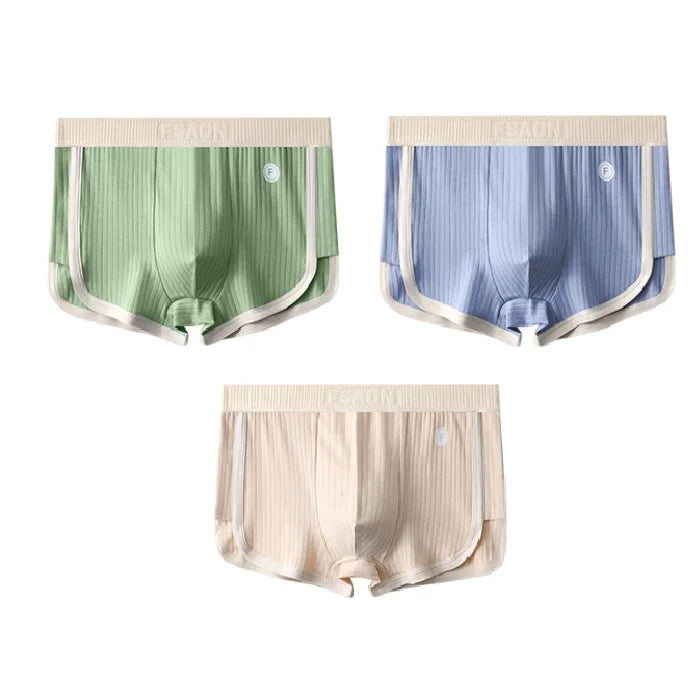 Men's 100% Cotton Solid Striped Boxers
