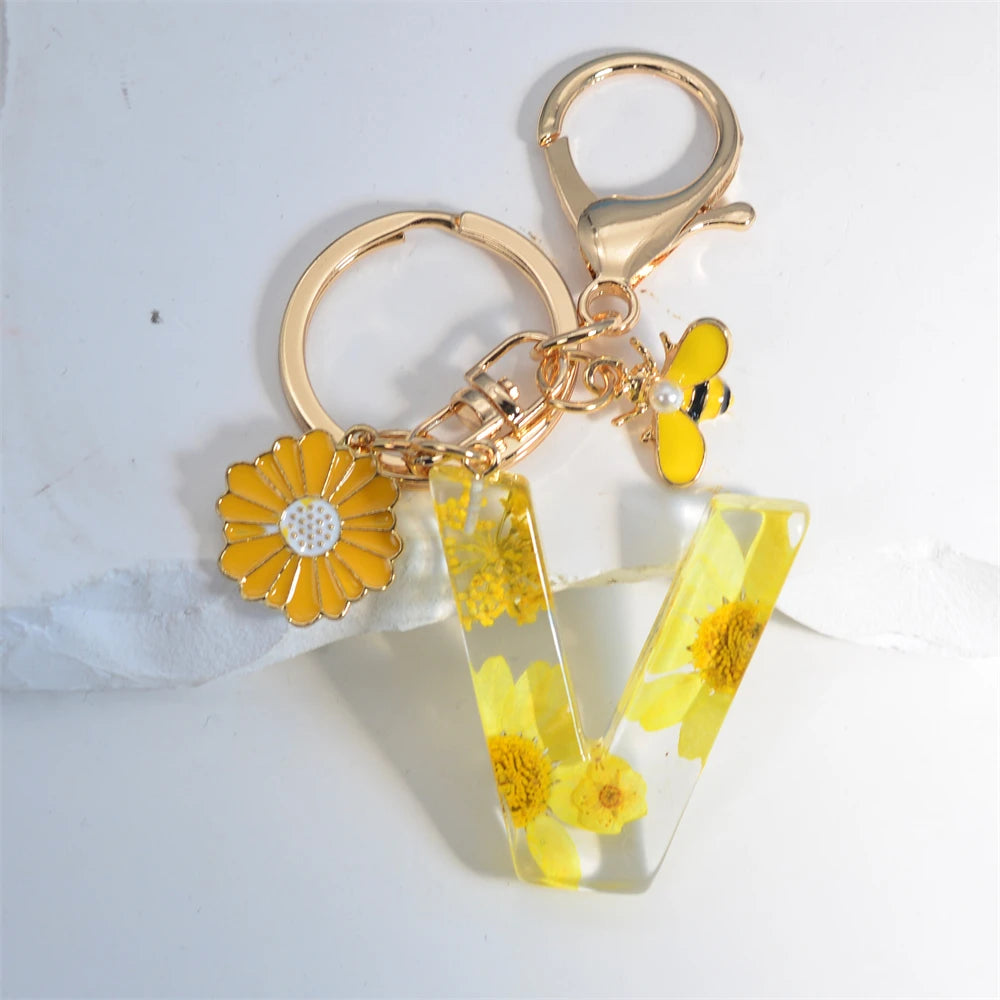 Cute Artificial Pearl Bee Pendant Keychain