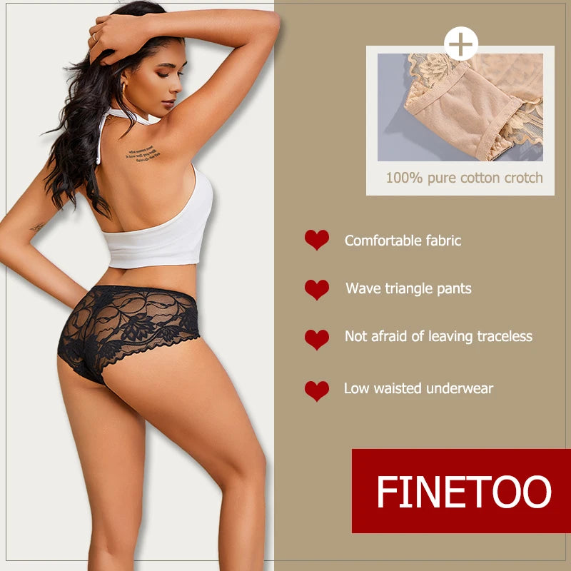 Women's Lace Plus Size 3Pcs Underwear Set.