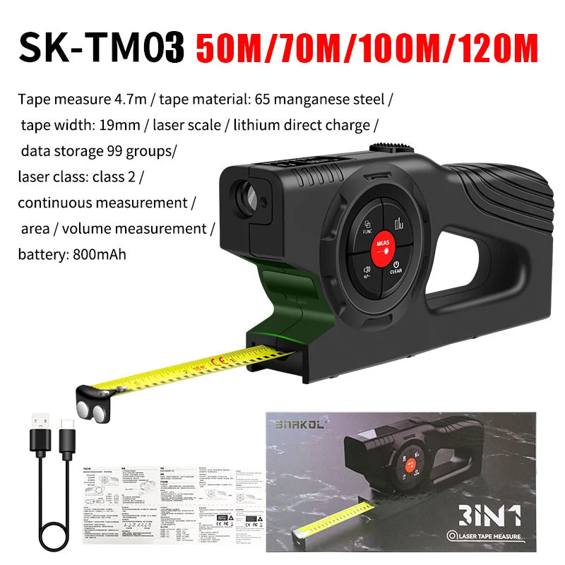 3in1 Digital Display Laser Ruler